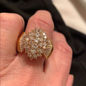 Gold plated cocktail ring